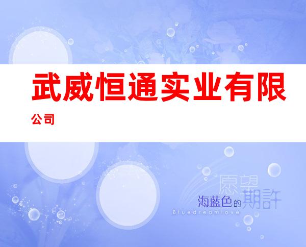 武威恒通实业有限公司